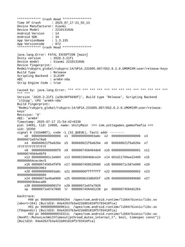 Xiaomi Crash Report for Game App | PDF | Information Appliances ...
