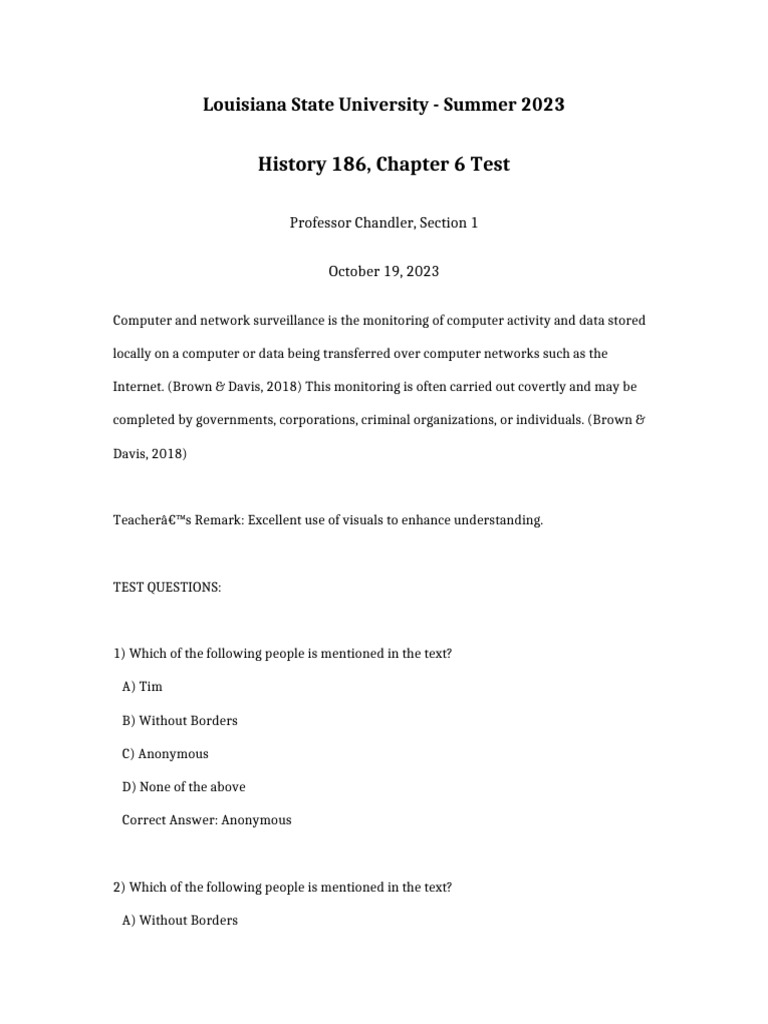 History 186 Chapter 6 Test | PDF