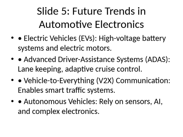 Automobile Electric Electronics Slide 5 | PDF