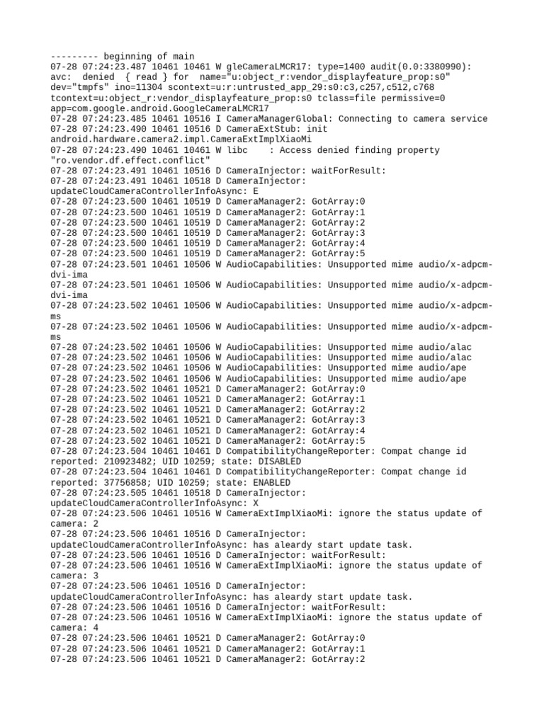 Camera Service Log Analysis | PDF | Computer Programming | Software