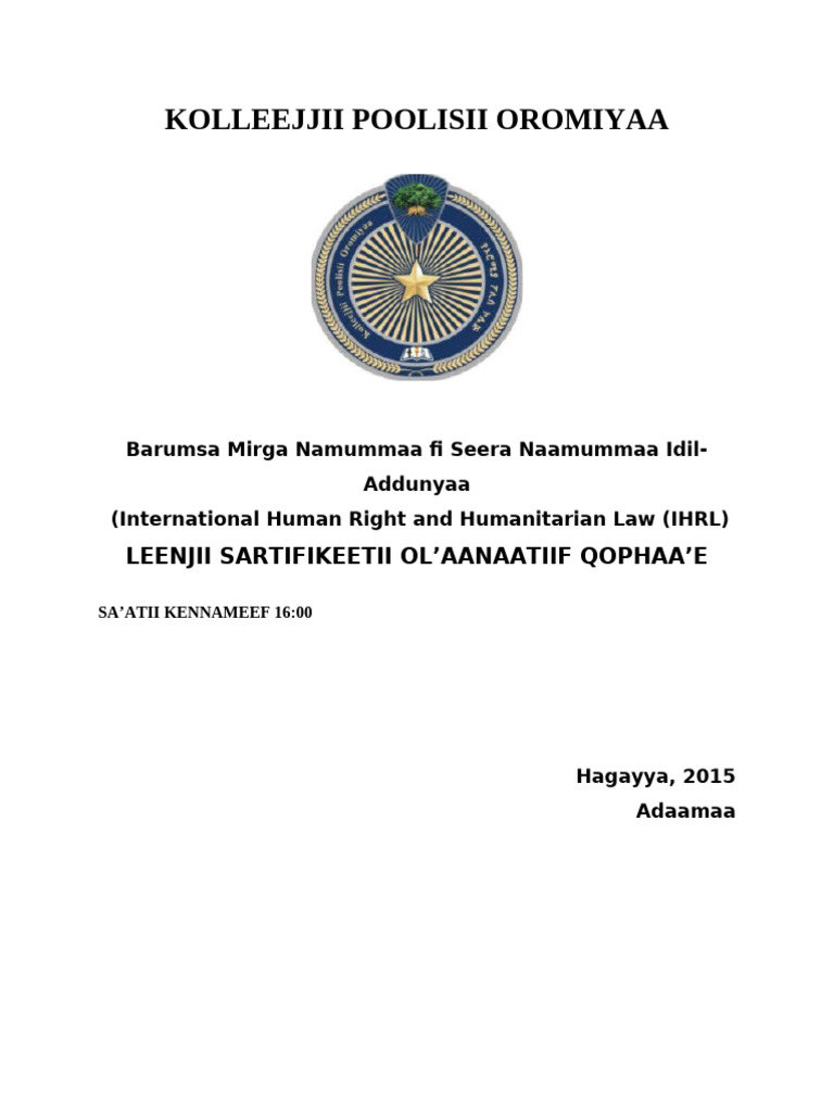 Barumsa Mirga Namummaa | PDF