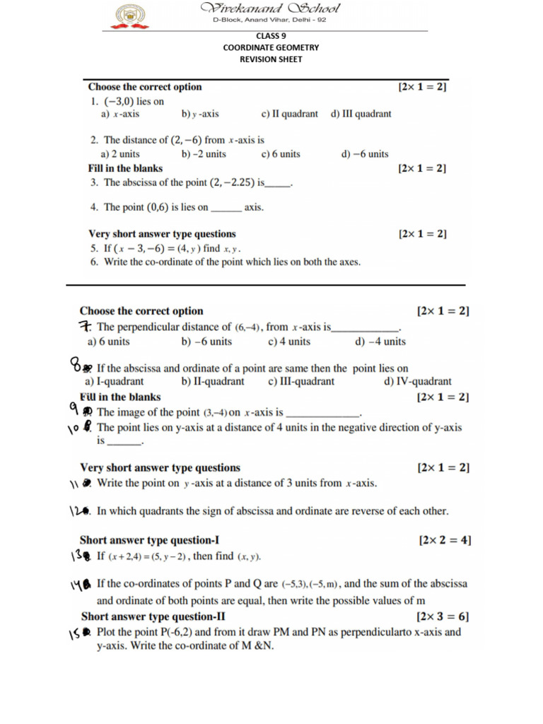 IX - CH3 - Revision Sheet | PDF