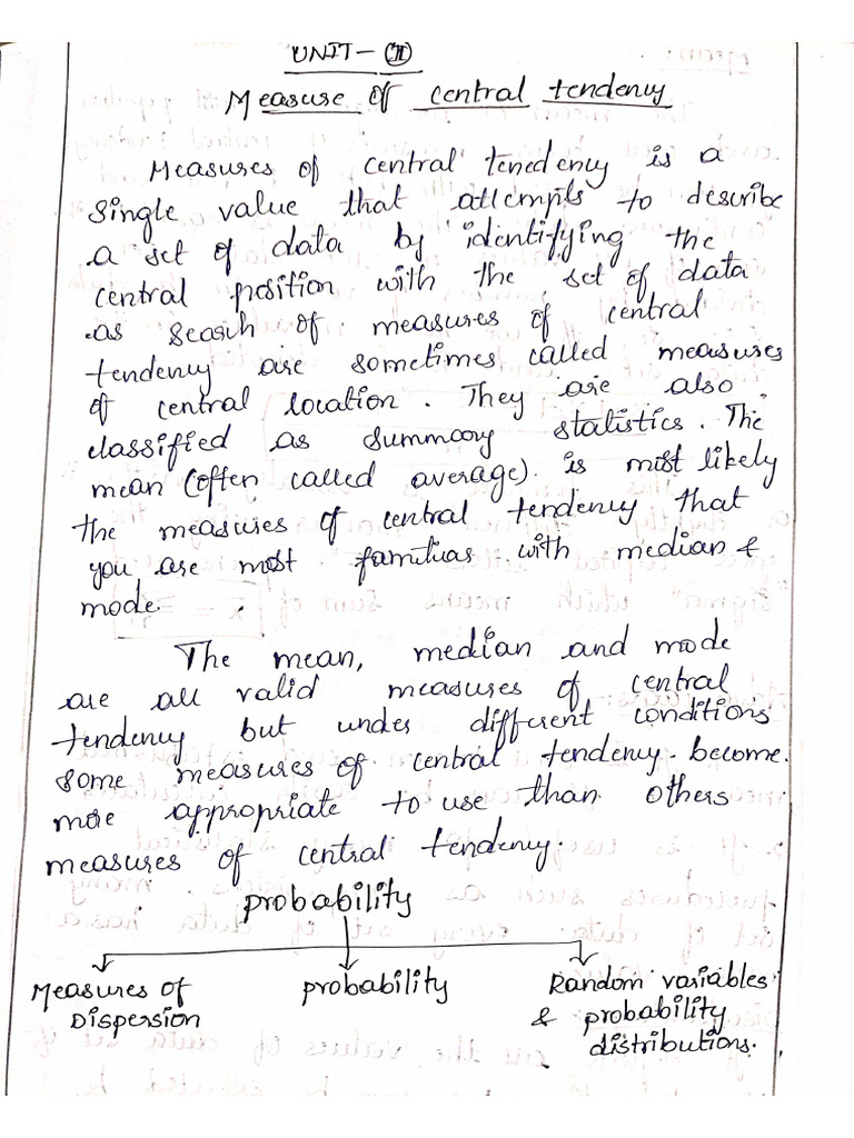 QABD - UNIT 2 _Measures of Central Tendancy | PDF