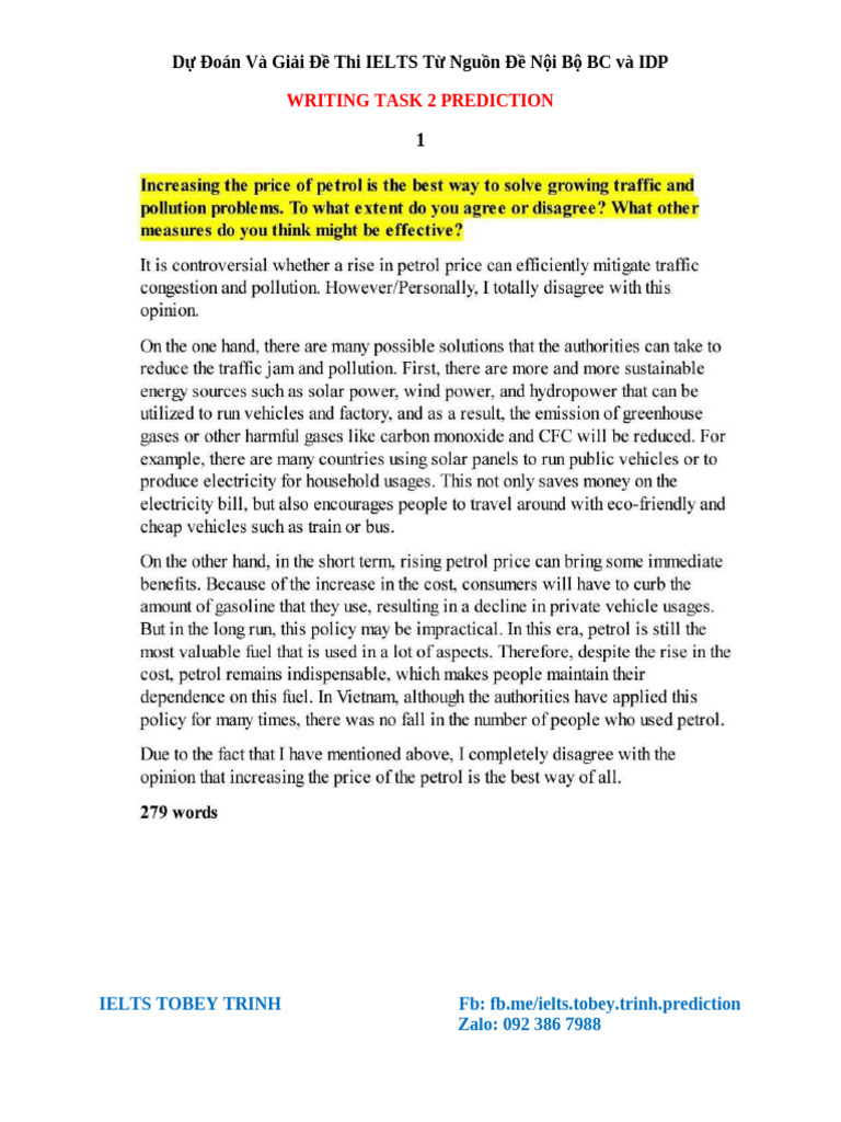 Writing Task 2 Prediction | PDF