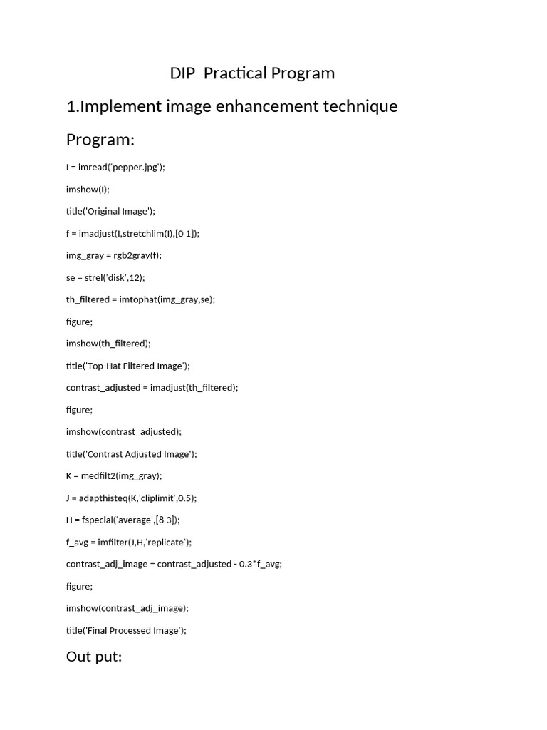 Image Processing Techniques Overview | PDF | Signal Processing | Image ...