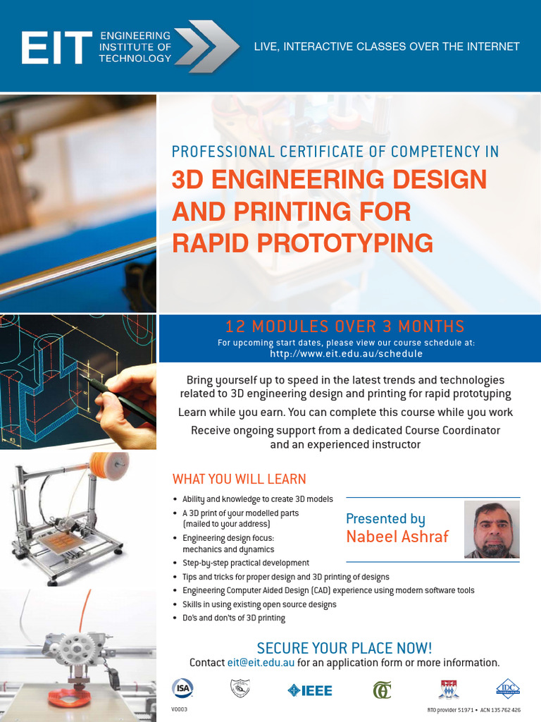 EIT Course 3D Engineering Design Printing CTX Brochure | PDF | 3 D ...