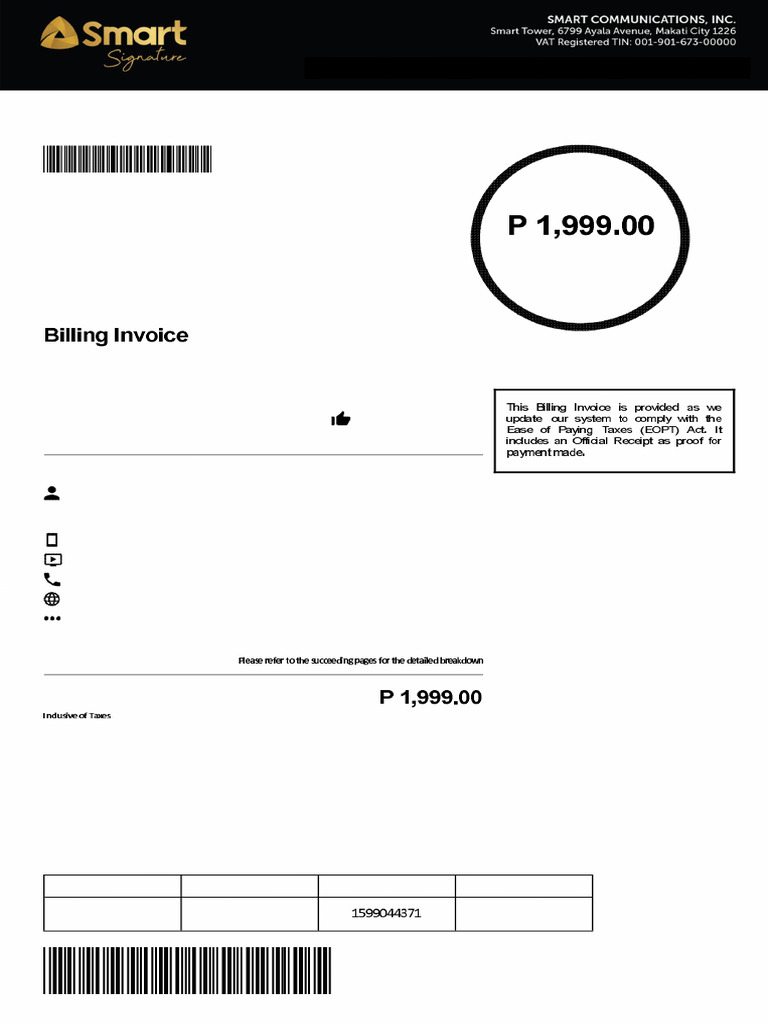 SMART Communications Invoice Summary | PDF | Invoice | Government Finances