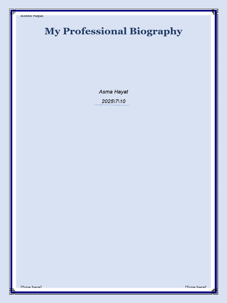 Professional Biography AsmaHayat 110109 | PDF