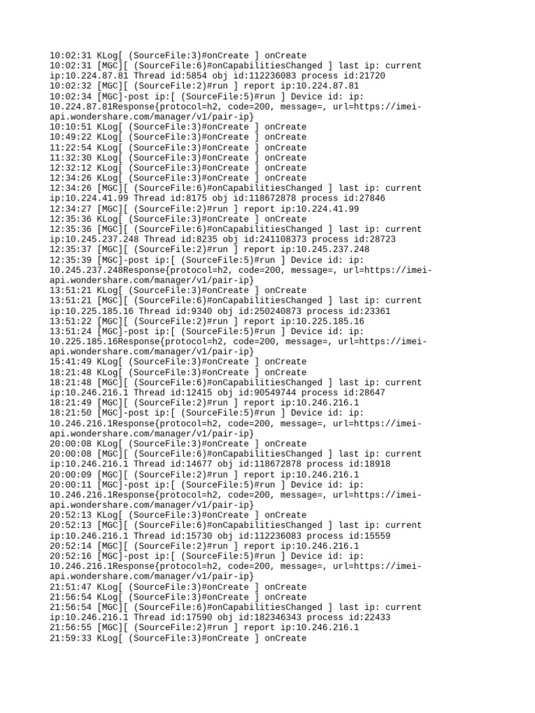 IP Change Log and Reporting Data | PDF