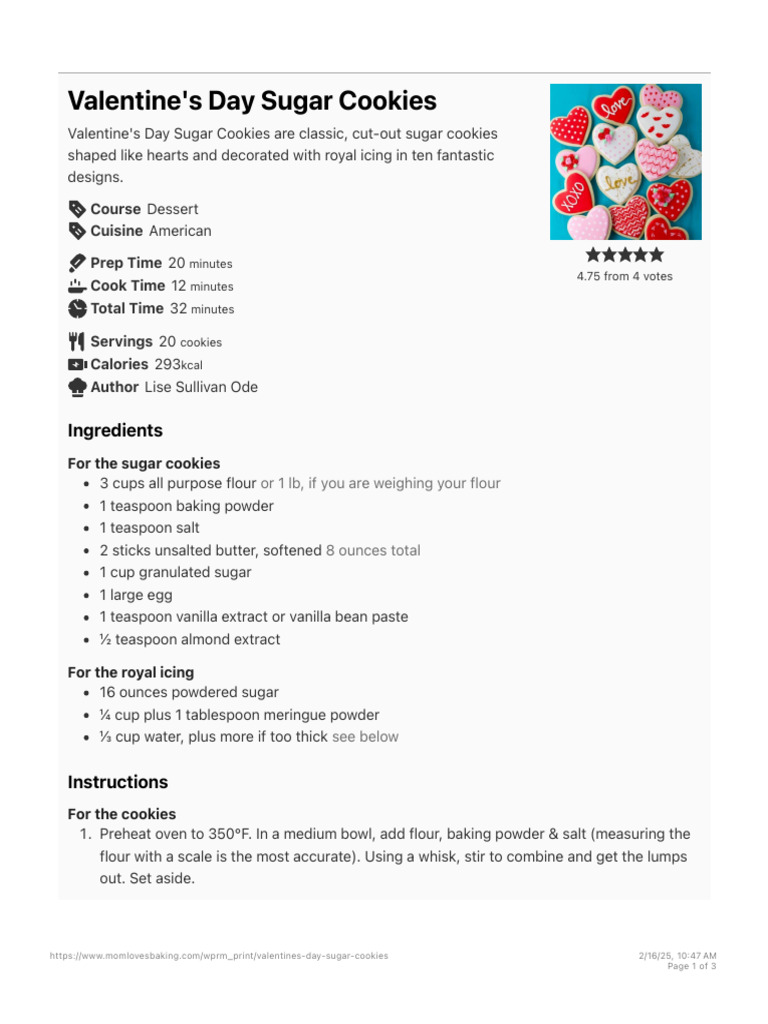 Valentine's Day Sugar Cookies - Mom Loves Baking | PDF | Teaspoon | Spoon