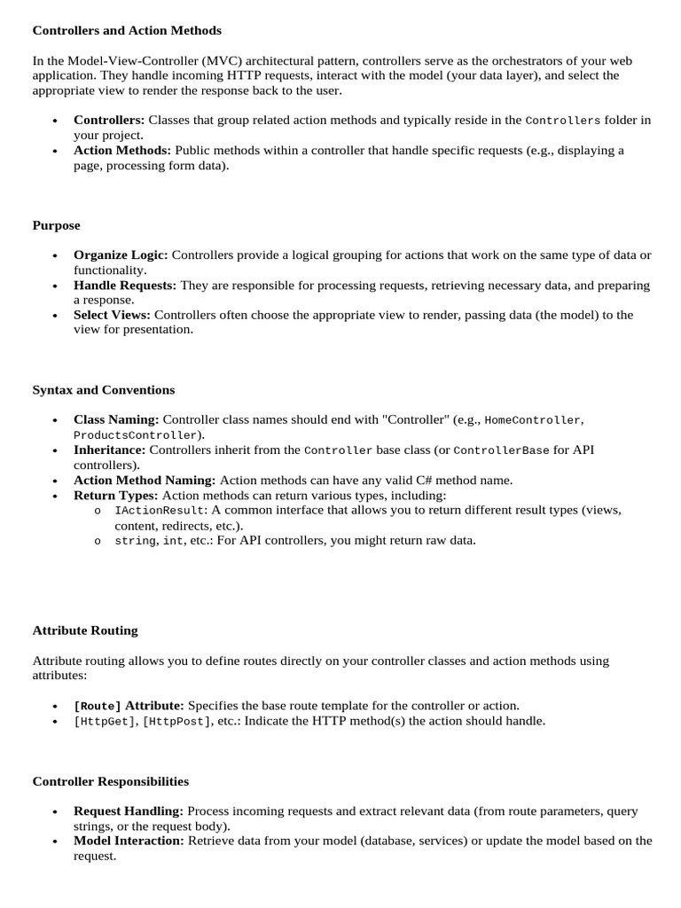 4.2. Controllers - Presentation | PDF | Model–View–Controller | Computing