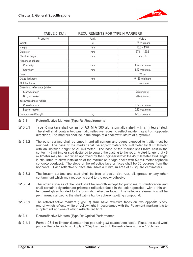 RTA Specifications For Ceramic Markers | PDF | Materials | Applied And ...