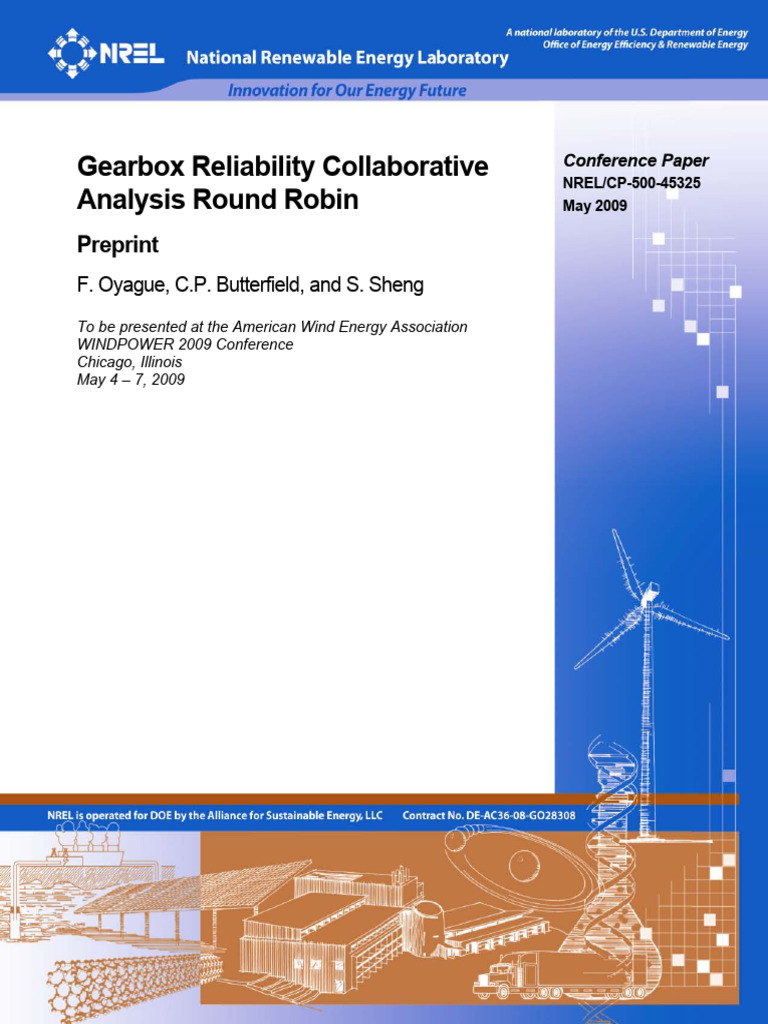 2009 - NREL - Gearbox Reliability Collaborative Analysis Round Robin ...