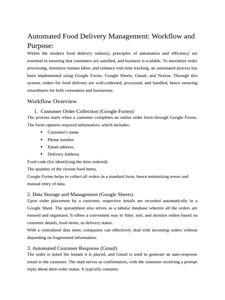 Automated Food Delivery Management Pdf Gmail Photo Inspiration