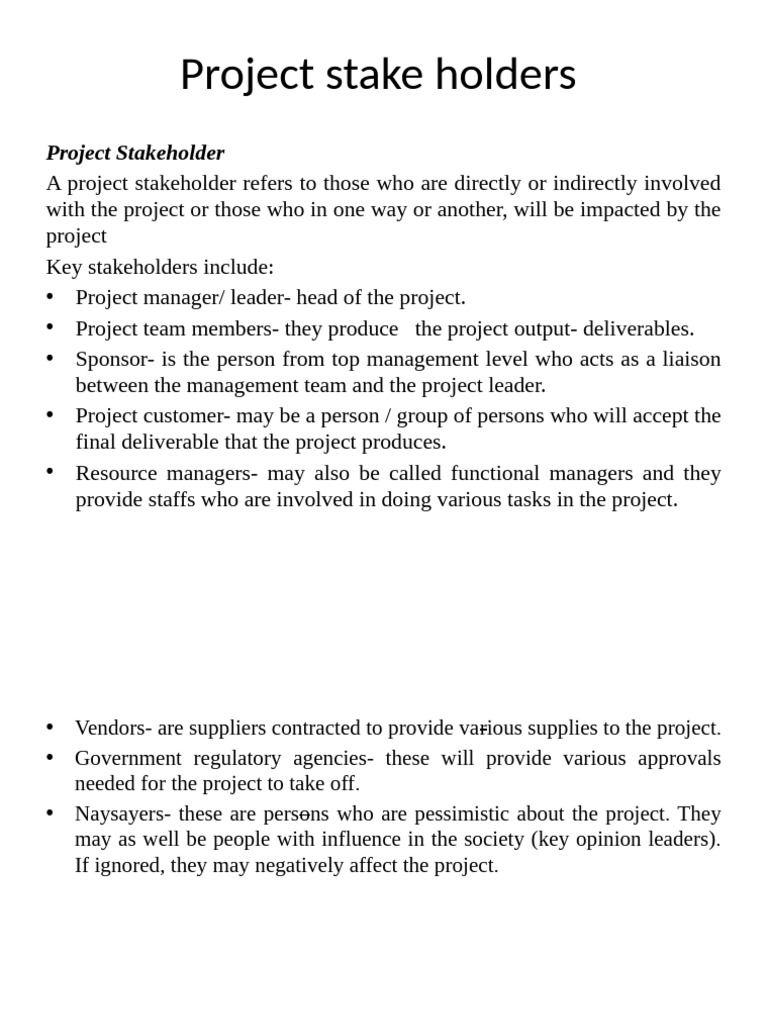 Understanding Project Stakeholders and Roles | PDF | Business | Social ...