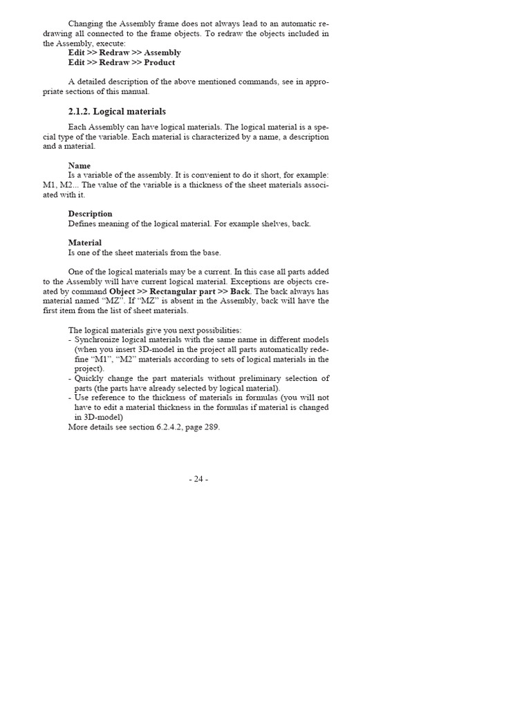 2.1.2. Logical Materials: Edit Redraw Assembly Edit Redraw Product | PDF