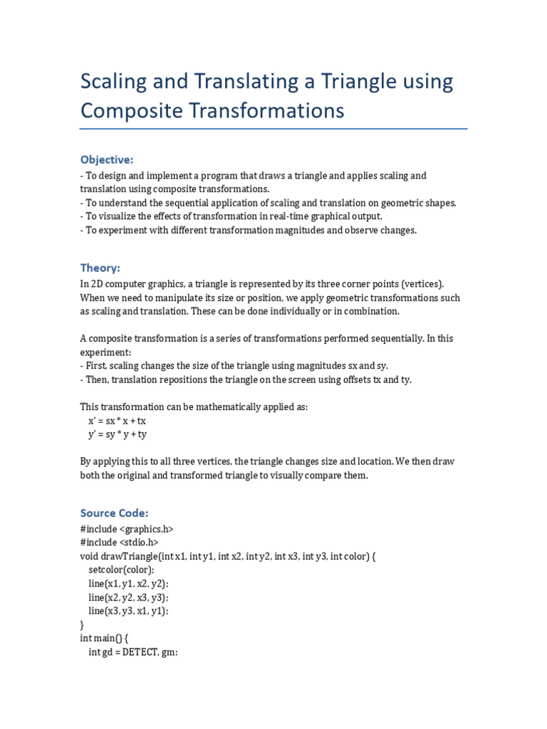 Scaled Triangle Report Bipul Ratna Shakya | PDF | Graphics | Computer ...