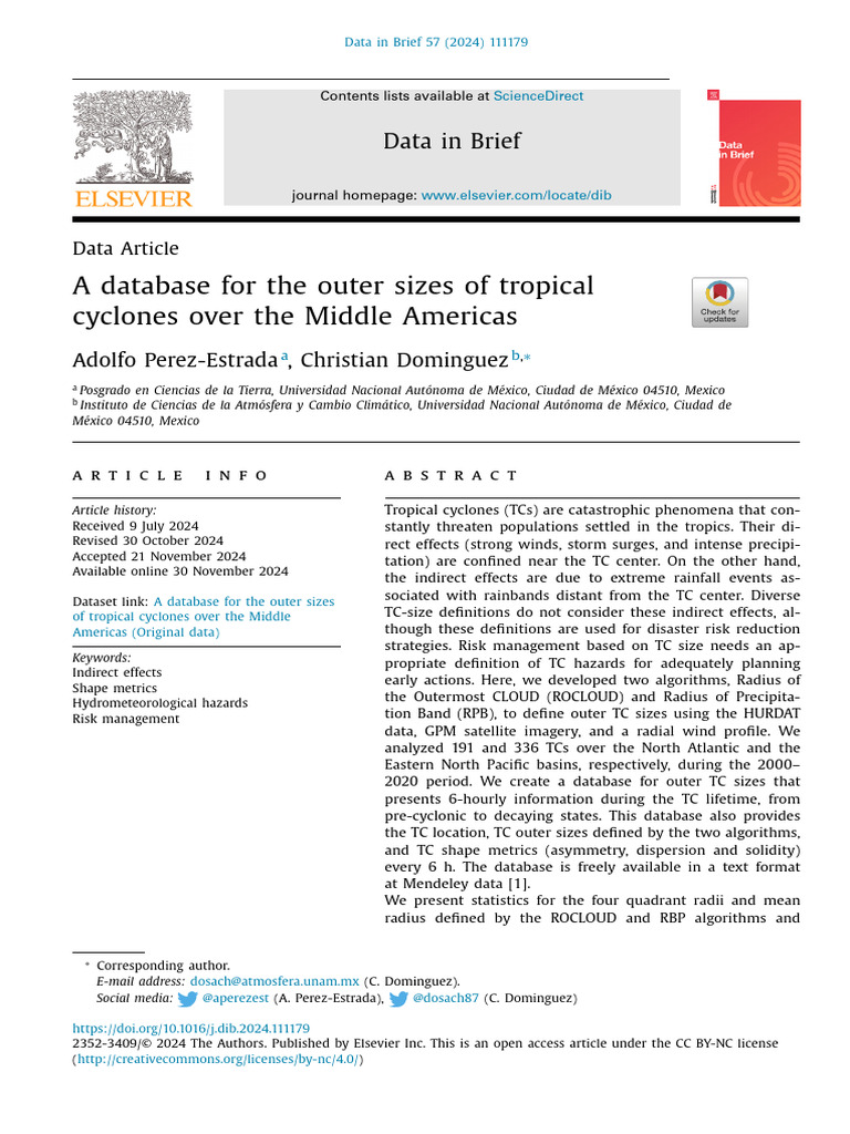 Tropical Cyclone Outer Size Database | PDF | Tropical Cyclones ...