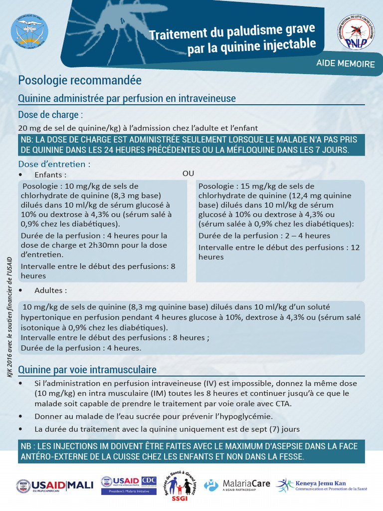 Posologie de la quinine injectable | PDF | Médicaments | Médecine clinique