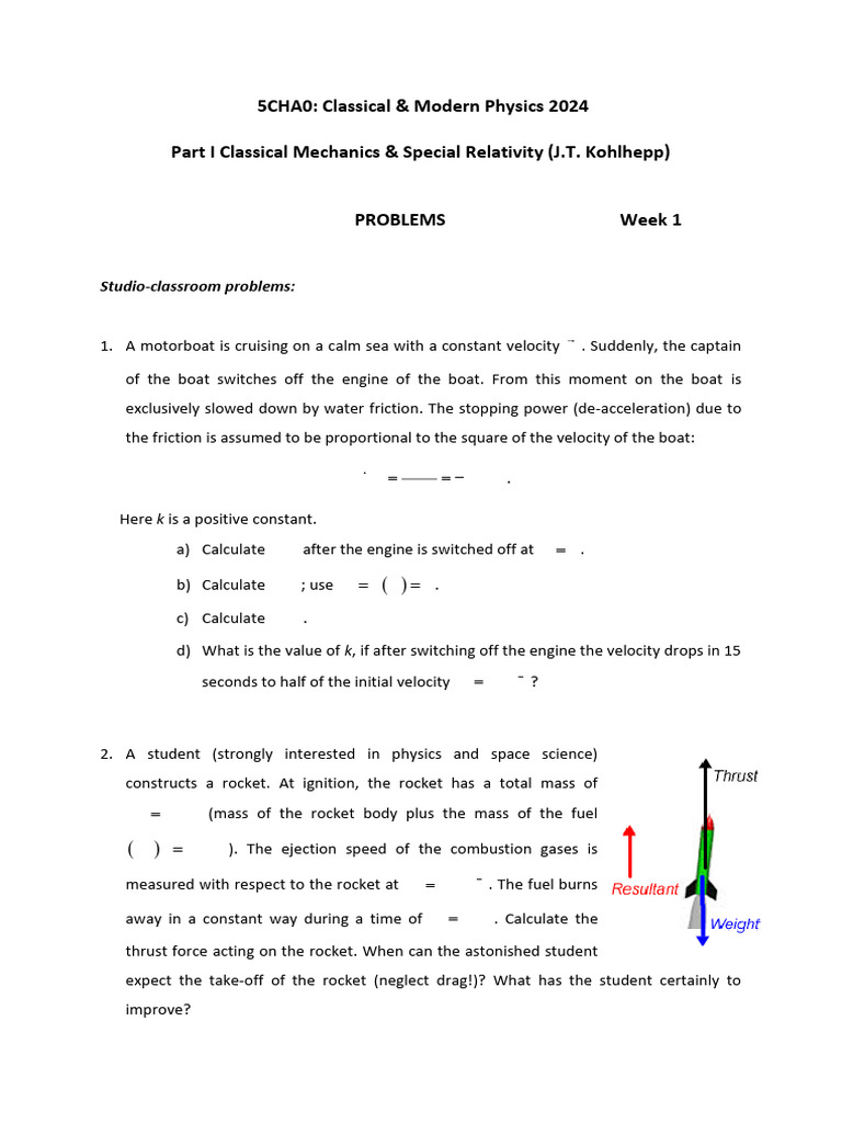 Physics Problems: Mechanics & Relativity | PDF | Oscillation | Physical ...