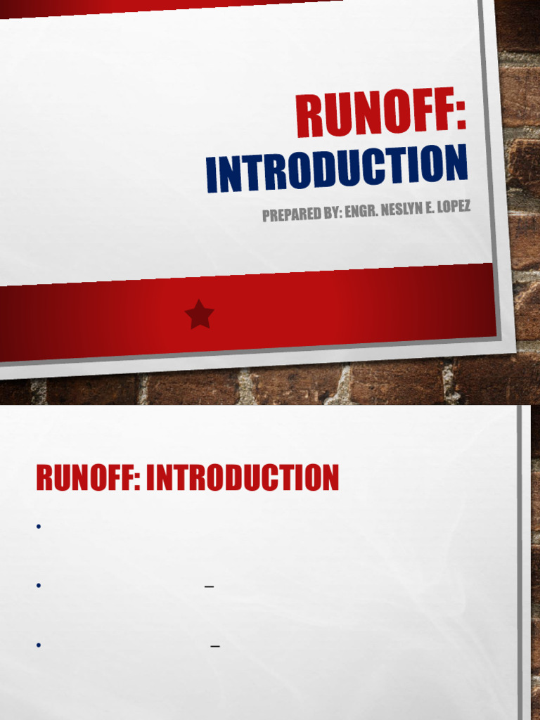 CE122 - 12 Runoff Introduction | PDF | Stream | Surface Runoff