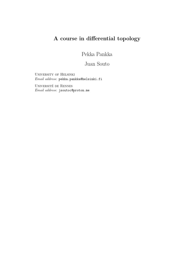 Book Differential Topology | PDF | Manifold | Topology