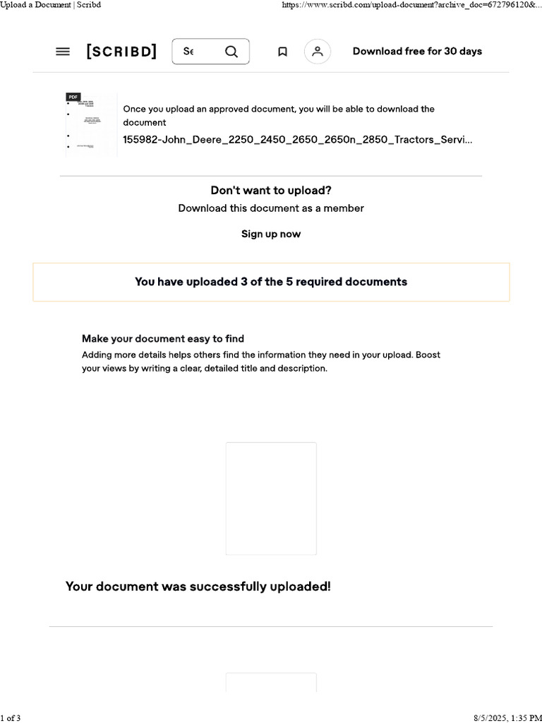 Scribd Document Upload Guide 2025 | PDF