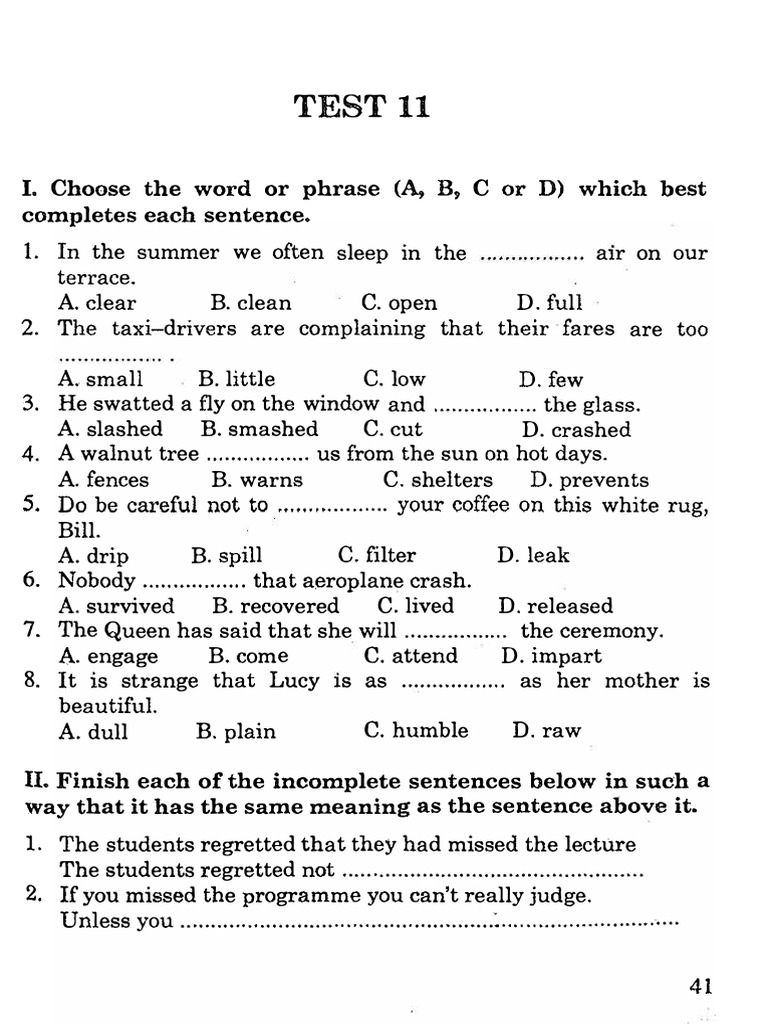 English Language Test Practice | PDF