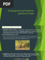 Endangered and Endemic Species in India | PDF | Endangered Species ...
