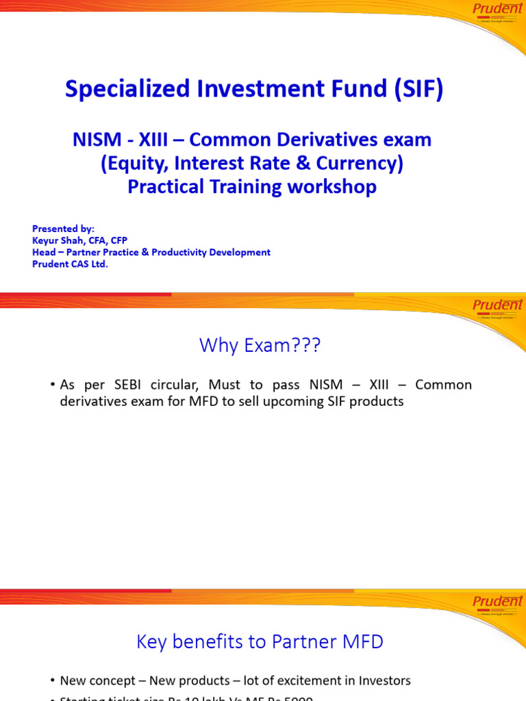 NISM XIII: SIF Exam Preparation Guide | PDF | Futures Contract ...