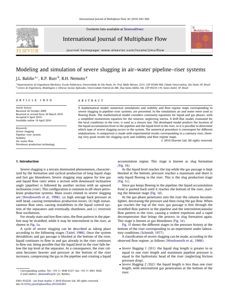 Severe Slugging in Pipeline-Riser Systems | PDF | Gases | Pressure