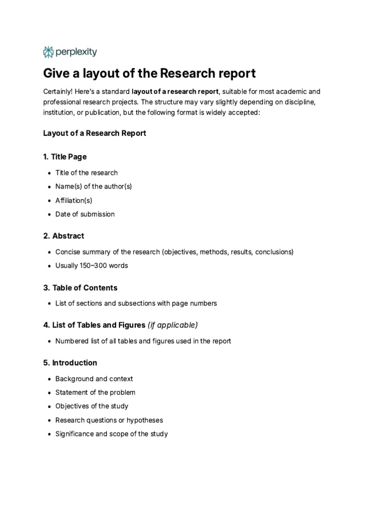 Research Report Layout Guide | PDF