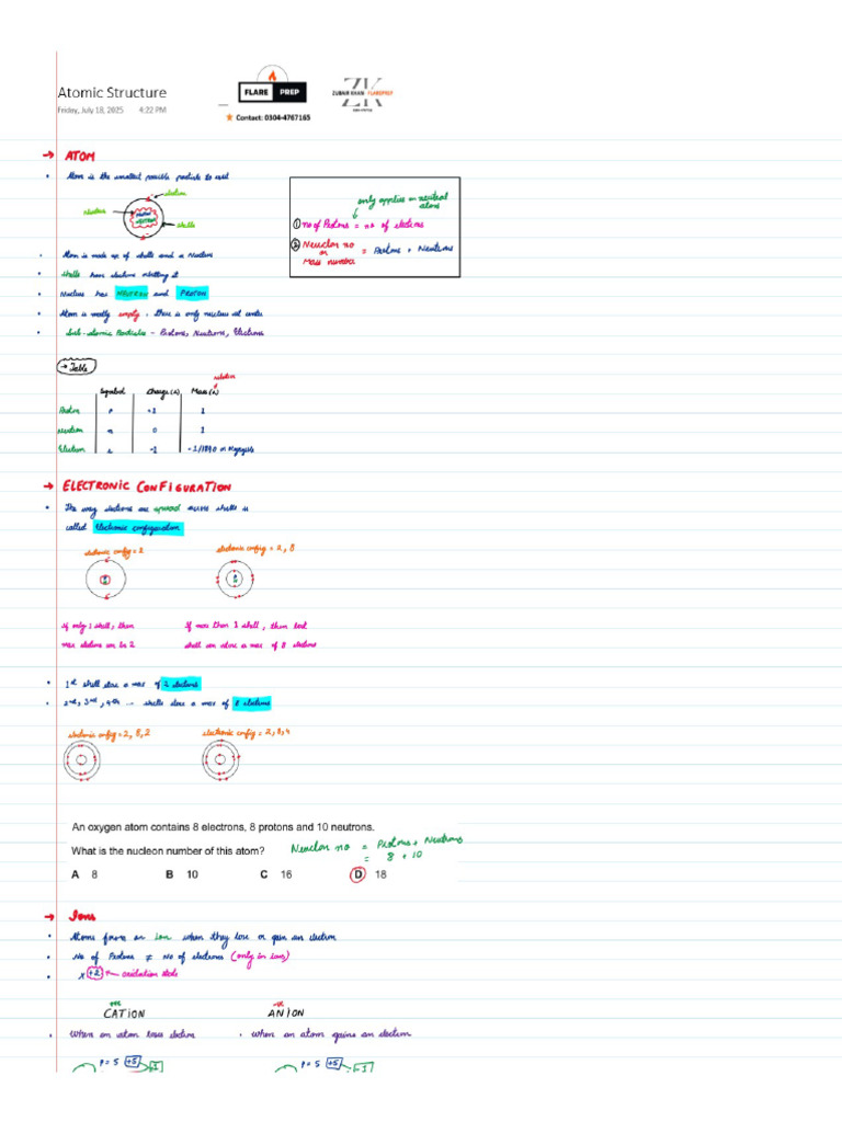 Atomic Structure - OL Chem | PDF