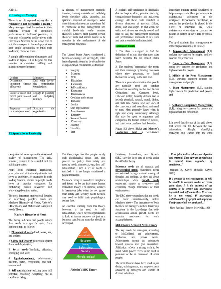 Leadership and Management Traits | PDF | Leadership | Motivation