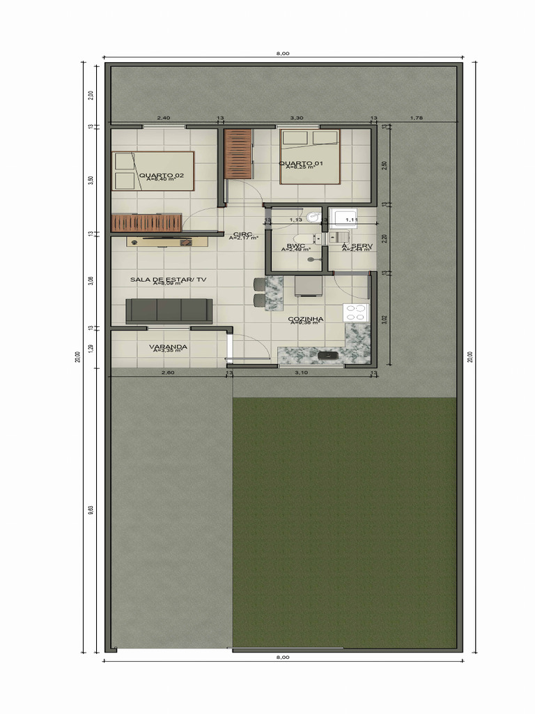 Dimensões de Ambientes Residenciais | PDF