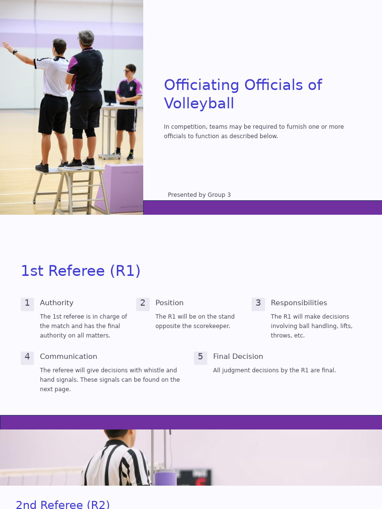 Volleyball Officiating Roles Explained | PDF | Volleyball | Referee