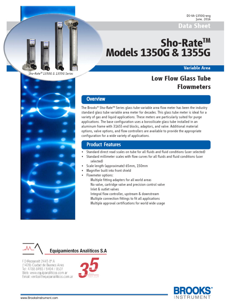 Brooks 1350G Flow Meter Overview | PDF | Valve | Flow Measurement