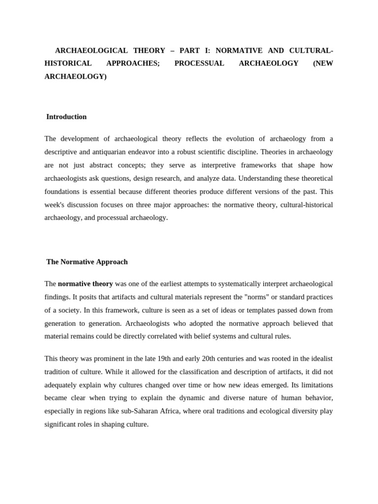 Archaeological Theories Overview | PDF | Archaeology | Theory