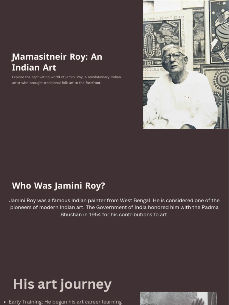 Jamini Roy: Pioneer of Folk Art | PDF | Paintings | The Arts
