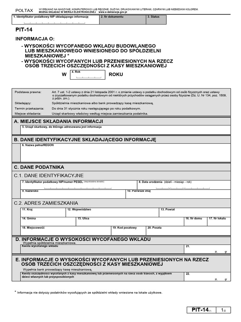 Form Pit 14 Listop 2013 | PDF