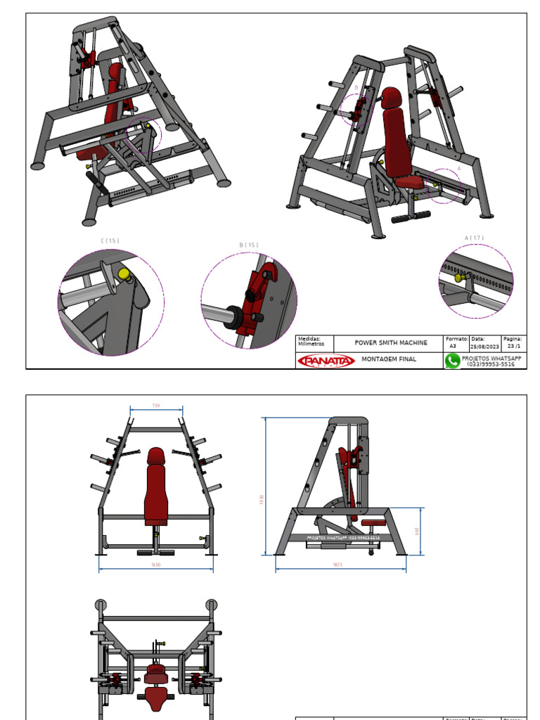 Medidas e Montagem da Power Smith Machine | PDF