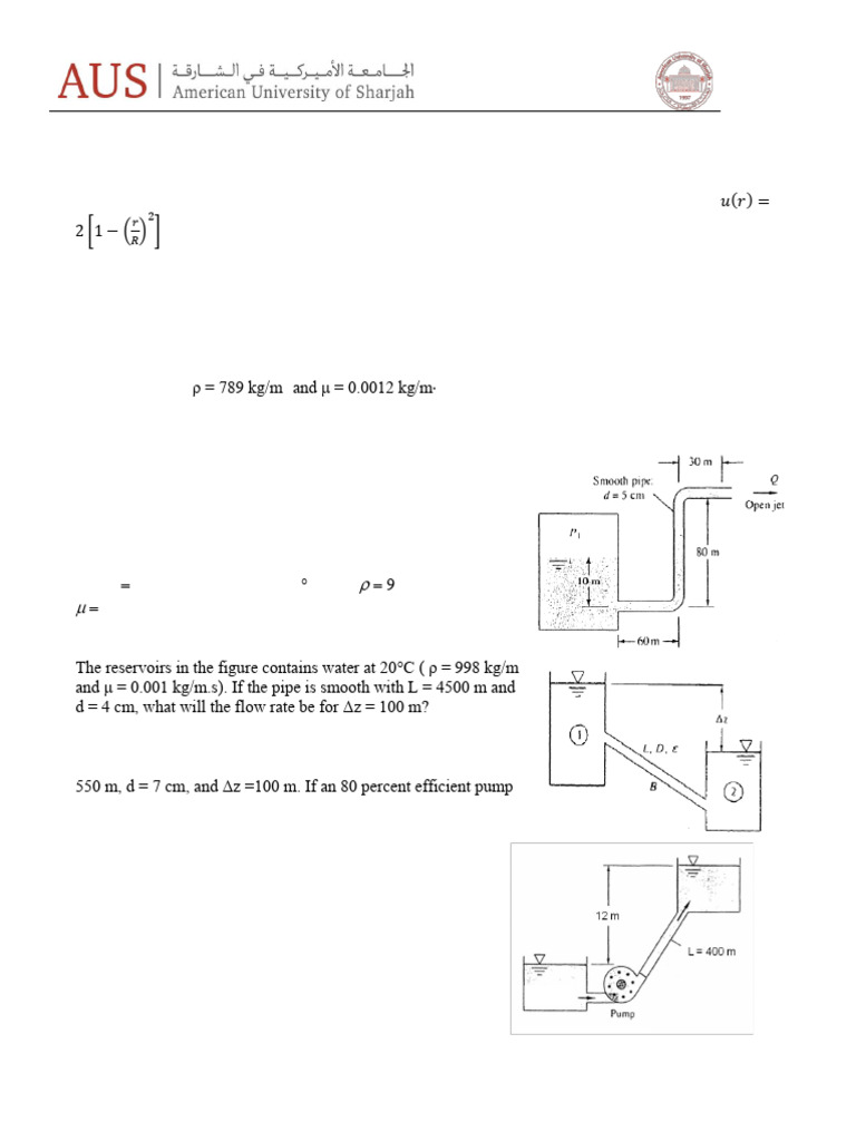 Assignment 9: Viscous Flow Analysis | PDF | Fluid Dynamics | Laminar Flow
