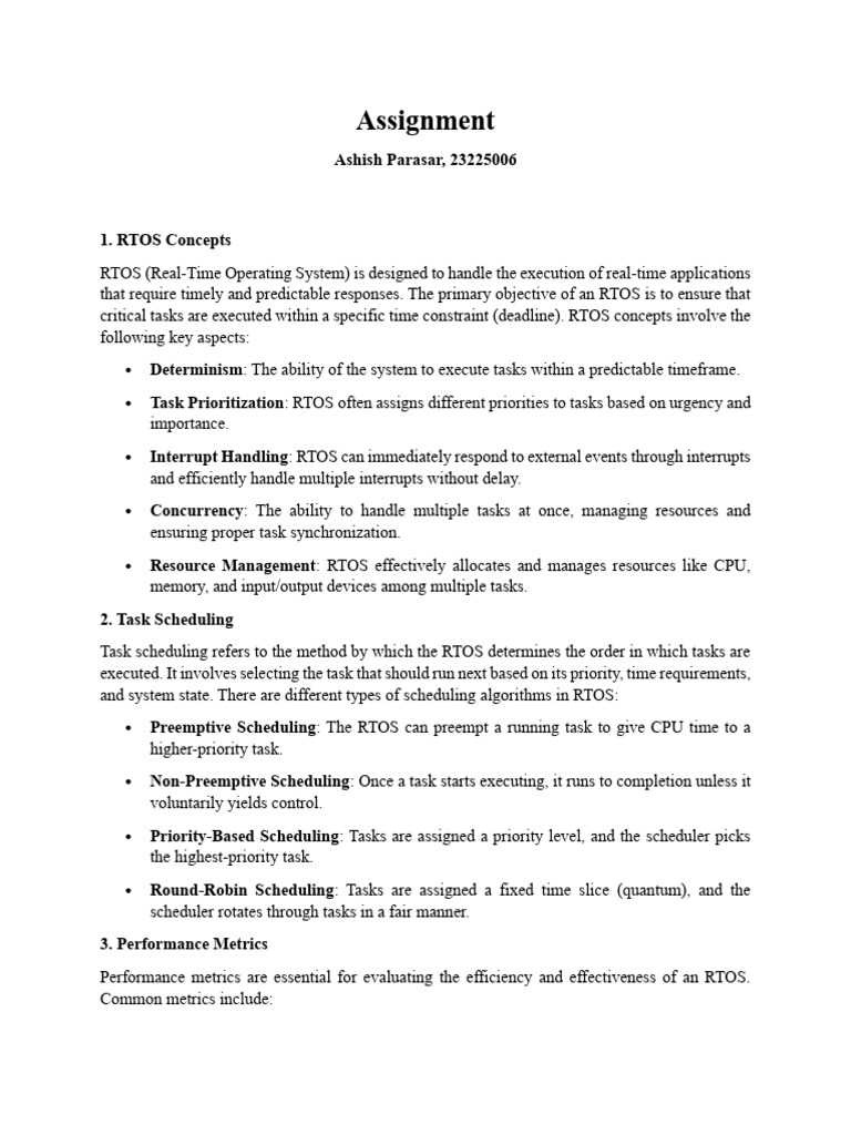 Key RTOS Concepts and Scheduling Methods | PDF | Scheduling (Computing ...