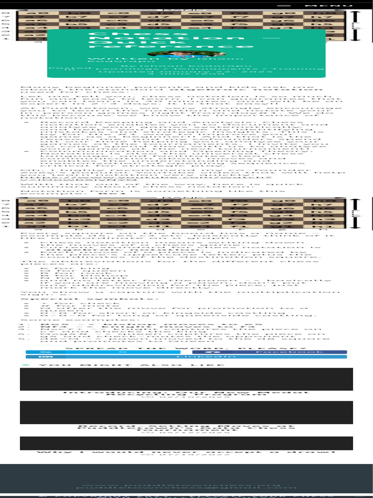 Quick Guide to Chess Notation | PDF | Traditional Board Games ...