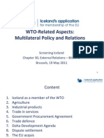 WTO-Related Aspects: Multilateral Policy and Relations