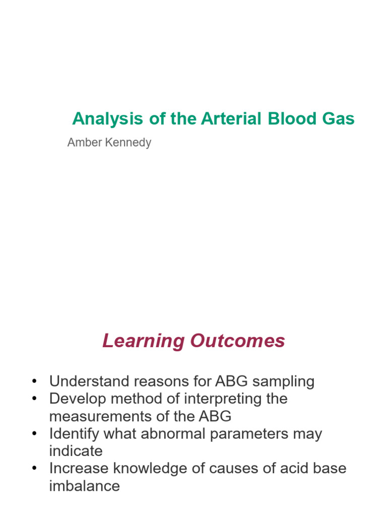 Understanding Arterial Blood Gas Analysis | PDF | Physiology