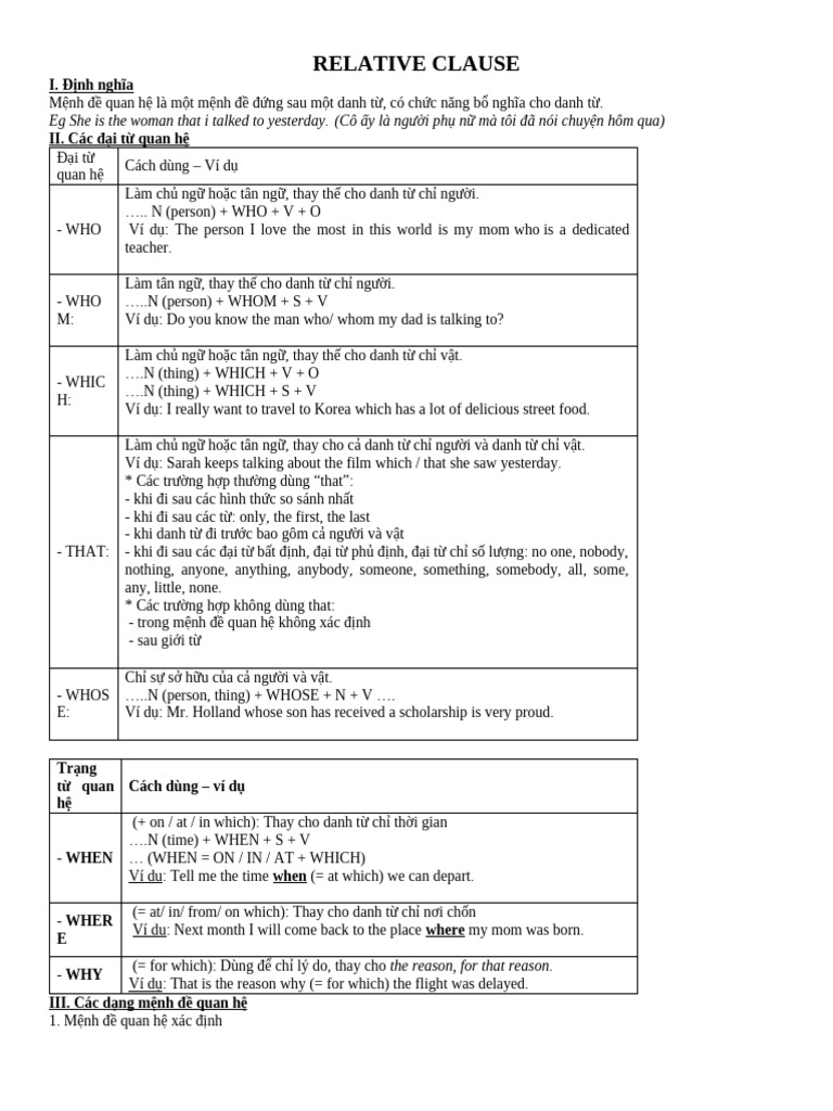 Relative Clause 1 | PDF