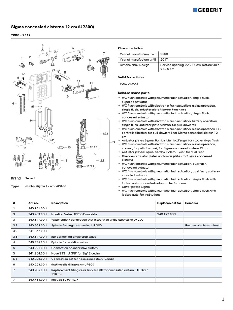 Sigma Concealed Cisterns Overview | PDF | Hydraulics | Mechanical ...