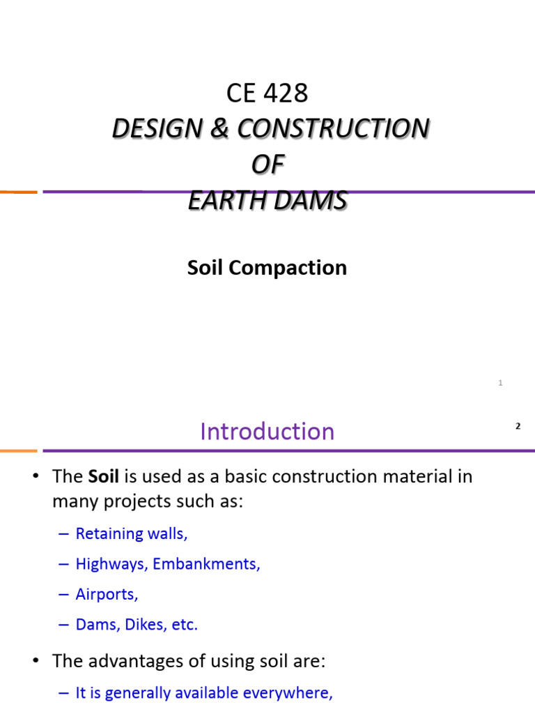 Soil Compaction Techniques for Earth Dams | PDF | Soil | Natural Materials