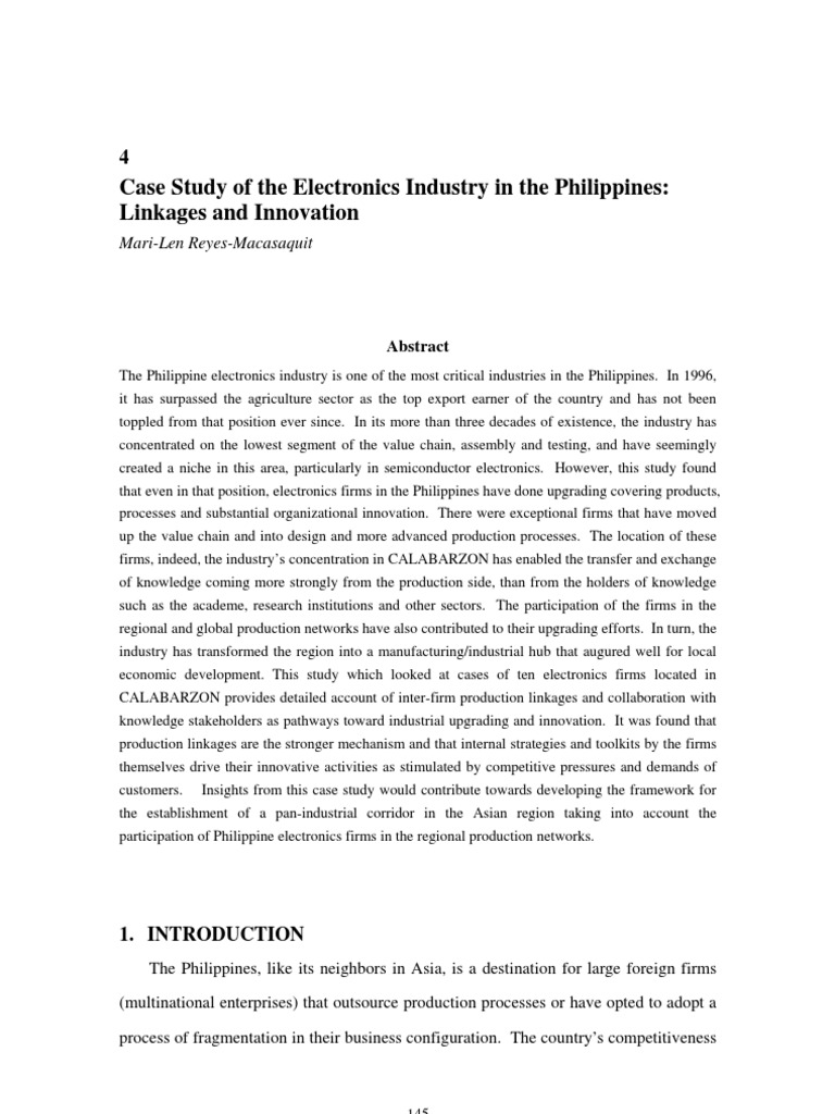 Electronics Industry Case Study | PDF